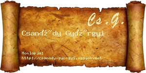 Csanády Györgyi névjegykártya
